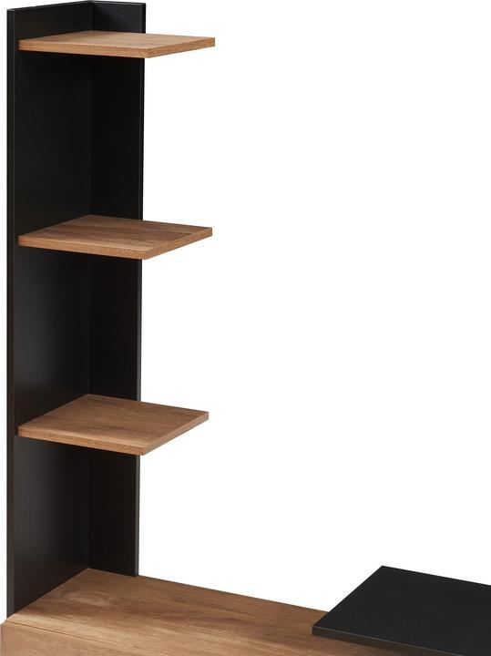 Produktbild En.Casa Fernsehschrank Rauki 233x31x141 cm Schwarz/Mango-Holzoptik