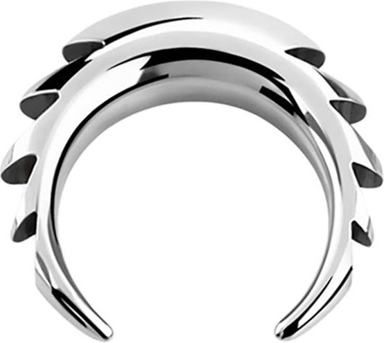 Actual product image Star Piercing Sickle silver serrated (Surgical steel 316L)