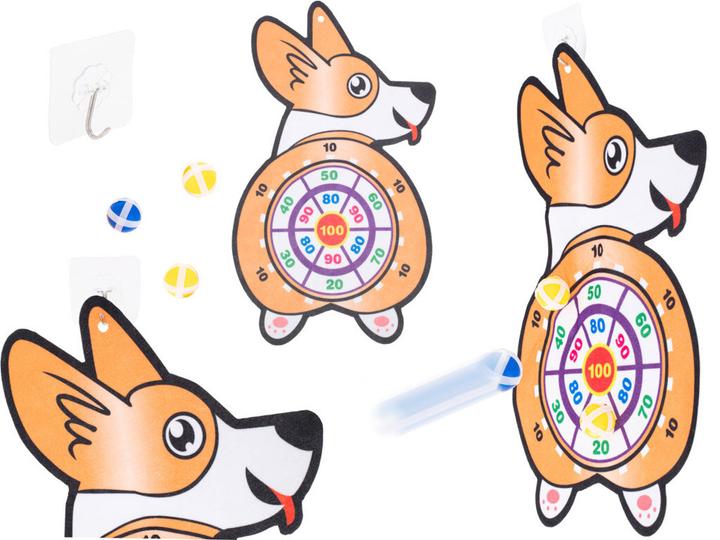 Actual product image Ikonka Velcro dart game safe darts target Corgi