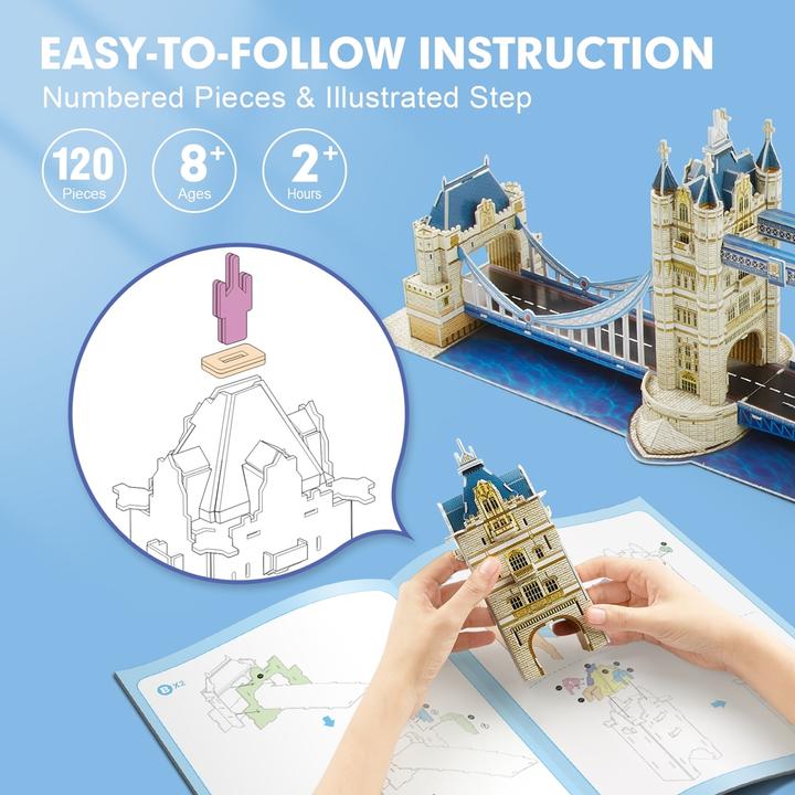 Produktbild Cubicfun 3D Puzzle Tower Bridge 120 Teile (120 Teile)