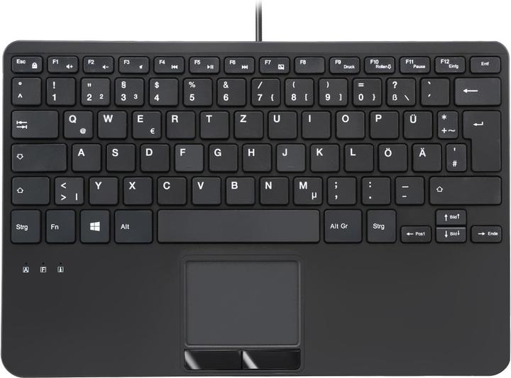 Immagine prodotto Perixx PERIBOARD-525 IT B, tastiera mini USB cablata con touchpad, tasti a forbice, 2 porte USB integrate (DE, Cablato)