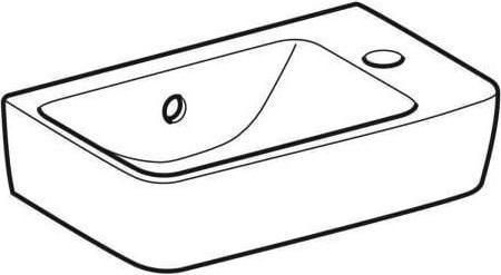 Produktbild Geberit Handwaschbecken Renova Compact 40 x 25 cm wei Hahnloch rechts 276140000 (250 mm, 400 mm)