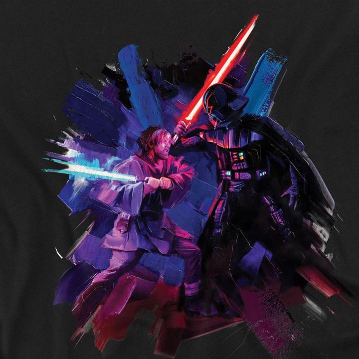 Actual product image Star Wars Unisex Adult Obi Wan Kenobi Vader Painted T-Shirt (S)