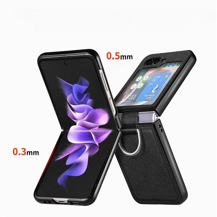 Produktbild Cover-Discount Galaxy Z Flip5 - Hybrid Hülle mit Ringhalter braun (Samsung Galaxy Z Flip5)
