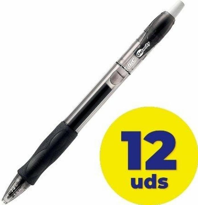 Immagine prodotto Bic 12 penne gel Gel-ocity nero/trasparente 0,3 mm, colore di scrittura: nero (Nero, 12 x)