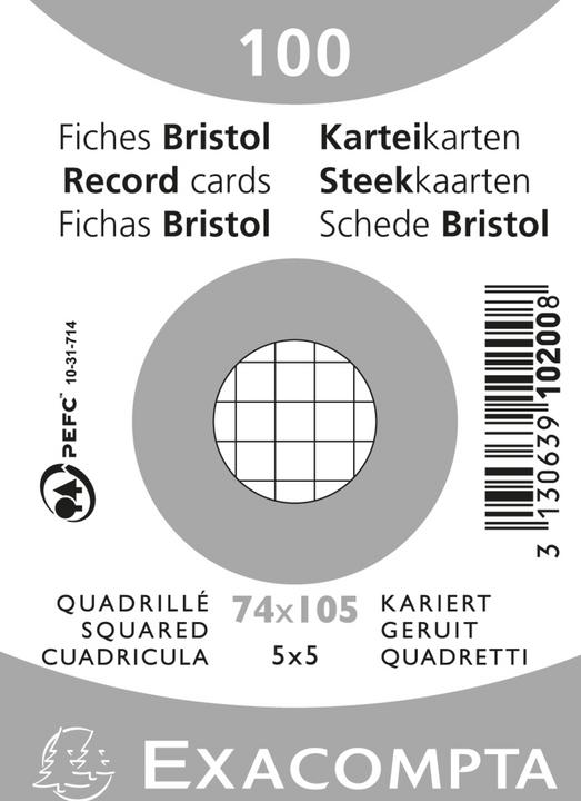 Immagine prodotto Exacompta Schede di valutazione (74 x 105 mm, 205 g/m², 100 x)