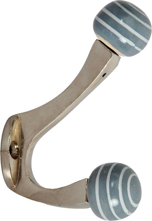 Actual product image Tranquillo Wall hook 2-fold, with stripes blue/white