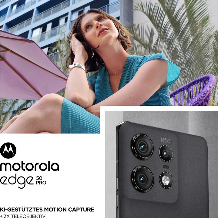 Produktbild Motorola Edge 50 Pro (512 GB, Black Beauty, 6.67", SIM + eSIM, 50 Mpx, 5G)