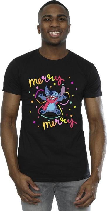 Immagine prodotto Disney Lilo & Stitch Merry Rainbow Maglietta Uomo (L)