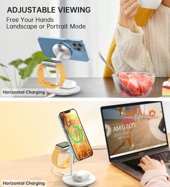 Actual product image Choetech 15W 3 in 1 Wireless Charger T585 F (15 W)
