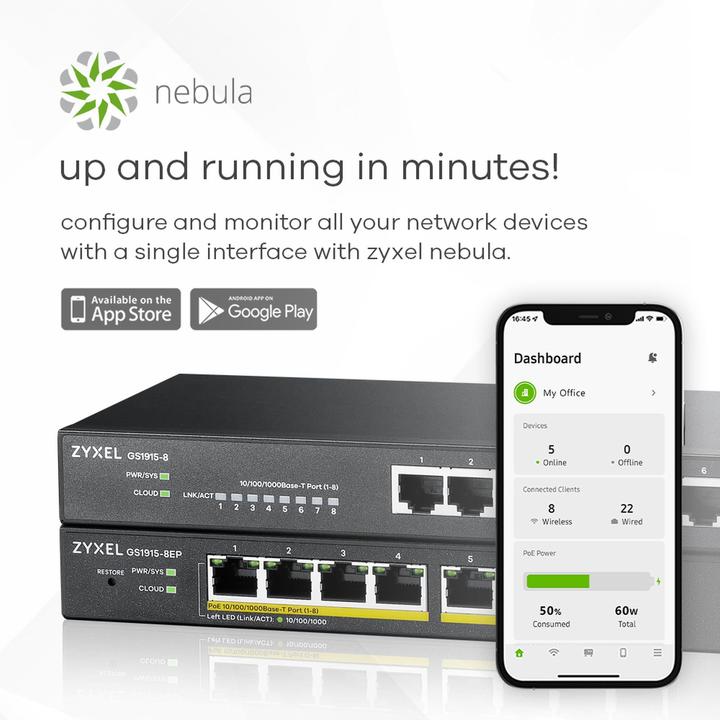 Produktbild Zyxel GS1915-8EP (8 Ports)