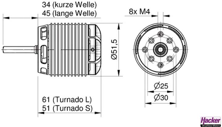 Produktbild Hacker a50-12l turnado v4 kv450 lange wellle