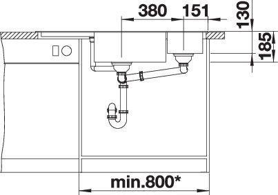Produktbild Blanco Delta II (Einbauspüle, 55.10 cm, 57.50 cm)