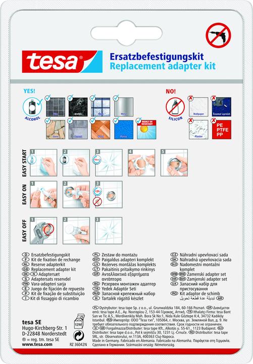 Produktbild tesa Power.Kit Befestigungsadapter BK20, selbstklebendes Ersatzteil, 41mm Durchmesser, 8mm Höhe