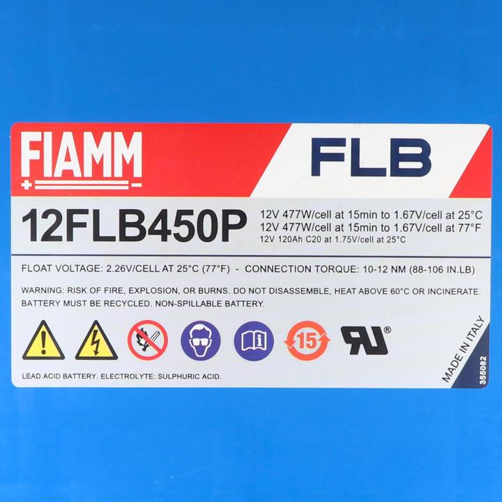 Produktbild Fiamm Highlite 12FLB450 P, Blei Akku mit M8 Schraubanschluss 12V, 115000mAh, 7171810630500211 (12 V, 115 Ah)