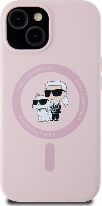 Produktbild Karl Lagerfeld - Silicone MagSafe (KLHMP15MSCMKCRHP) - iPhone 15 Plus - Pink Karl&Choupette (Apple iPhone 15 Plus)