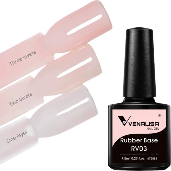 Actual product image Venalisa Rubber Base Coat UV/LED (light pink, Base coat)