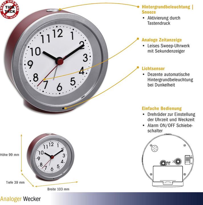 Actual product image TFA Alarm clock analogue