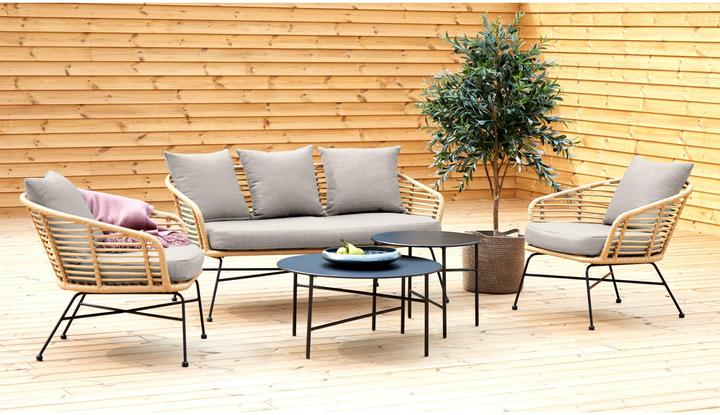 Produktbild Schou Loungesofa Kaja, 2 Sitzplätze, Schwarz/Nature