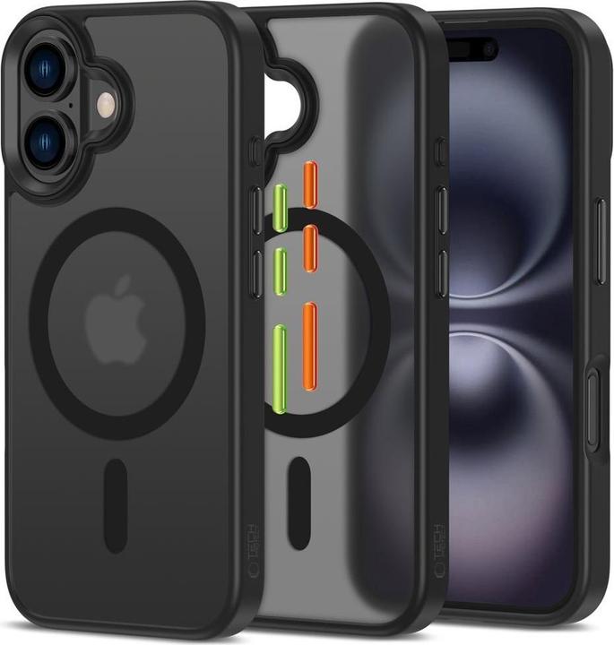 Produktbild Tech-Protect MagMat Magsafe 3er-Set iPhone 16 Hülle - Mattschwarz (Apple iPhone 16)