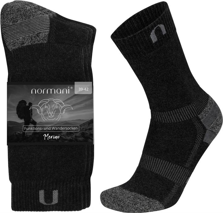 Immagine prodotto Normani 2 paia di calze merino da trekking e funzionali - 9385 (Confezione da 2, 43 - 46)