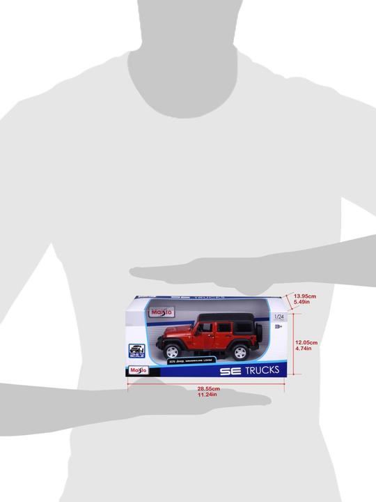 Actual product image Maisto Jeep Wrangler Unlimited 2015 1/24 orange