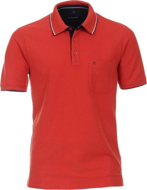 Casa Moda Poloshirt Polo Kurzarmshirt mit Brusttasche und Kontraststreifen (L)