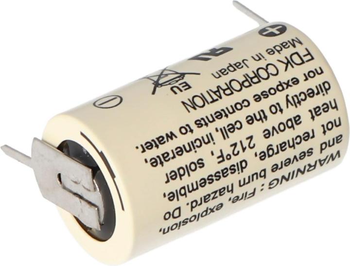 Actual product image FDK Sanyo Lithium Batterie CR14250 SE 1/2AA, IEC CR14250, 3er Print, 7,6mm Rastermass (3 pcs., 1/2 AA, 850 mAh)