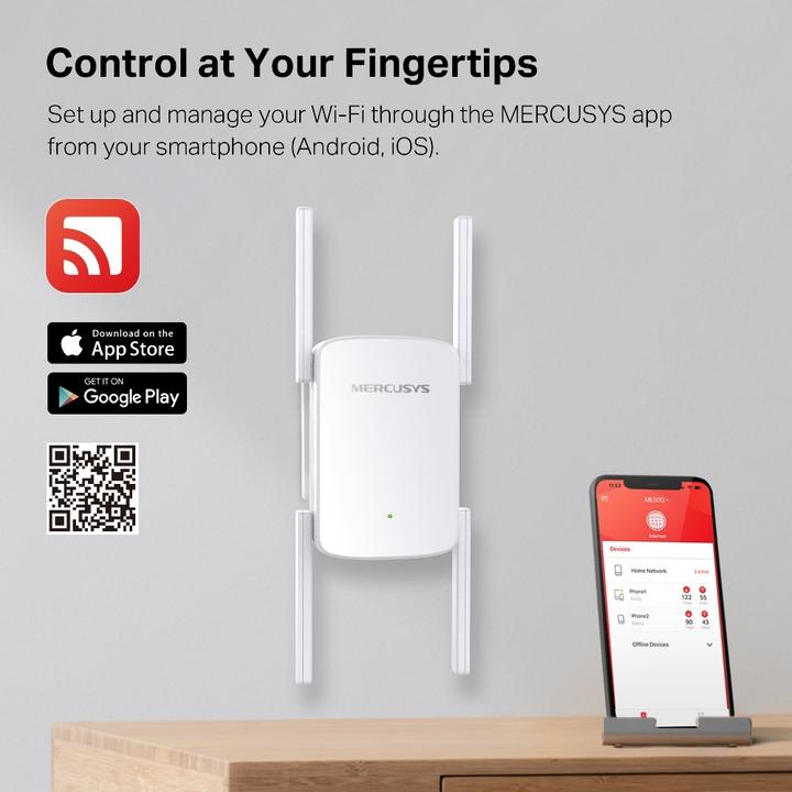 Actual product image Mercusys Repeater ME50G Repeater ME50G (1300 Mbit/s, 600 Mbit/s)