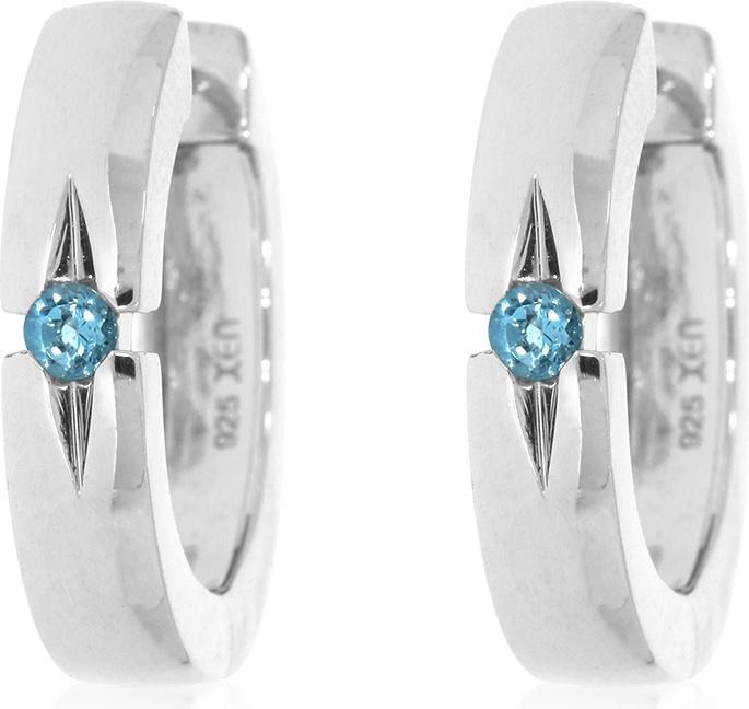 Produktbild Xen Creolen mit Swiss Blue Topas ca. 0,32 ct. rhodiniert (925 Sterling Silber)