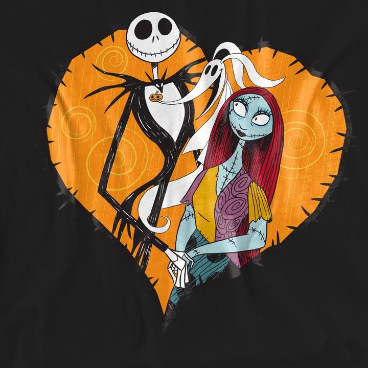Actual product image The Nightmare Before Christmas Unisex Adult Jack Sally Heart T-Shirt (L)