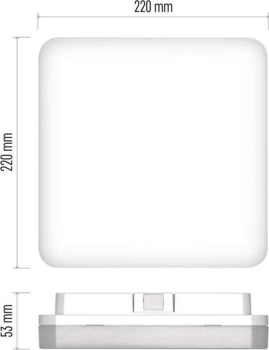 Produktbild Emos LED Deckenleuchte TORI, eckig, weiss 15W neutralweiss, IP54 (1500 lm)