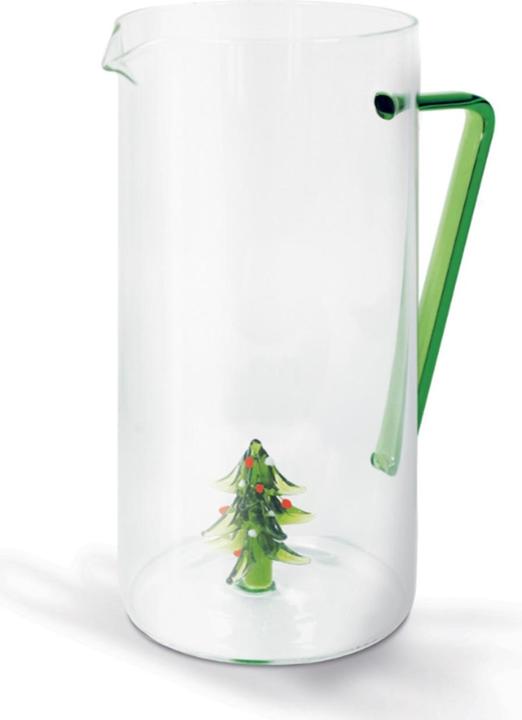 Easy Life Carafe en verre borosilicaté 1.2 lt. avec bouchon. Sapin de Noël (1.20 l)