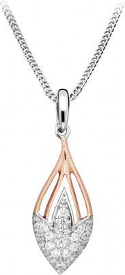 Silver Cat Elegant bicolor necklace with zircons SC360