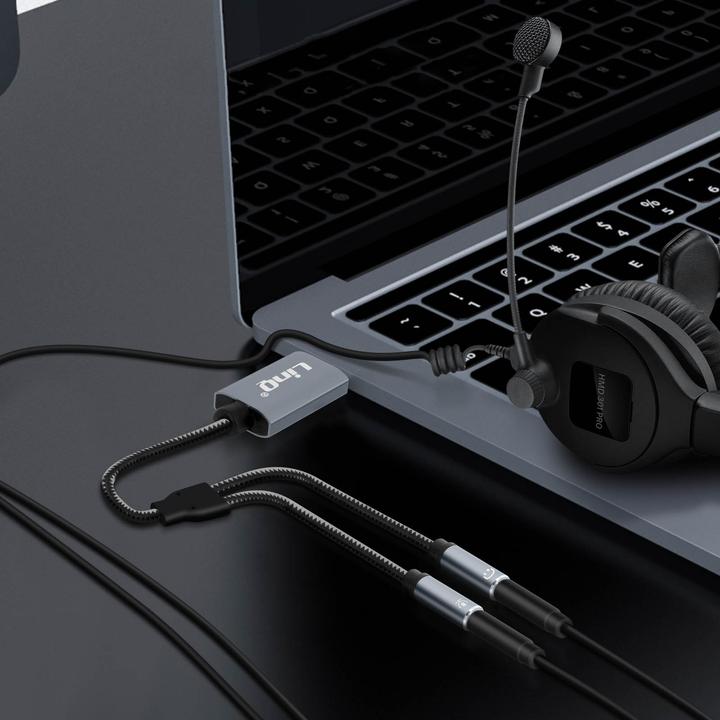 Produktbild LinQ USB / 2x 3.5mm Klinke Adapter U3532 (3.5mm Klinke, 3.5mm Klinke)