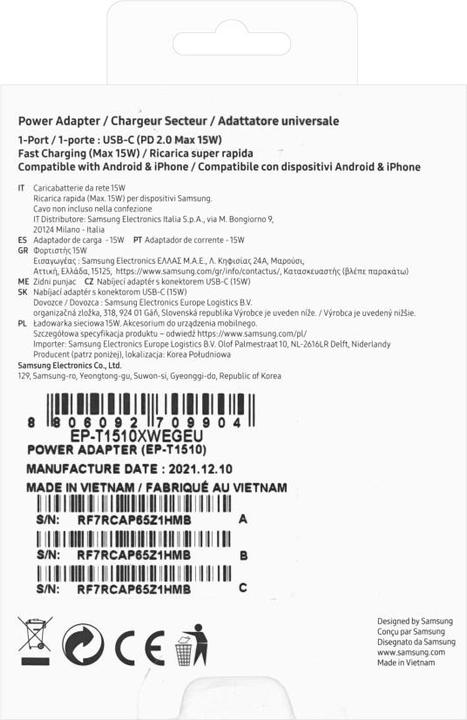 Produktbild Samsung EP-T1510 (15 W)