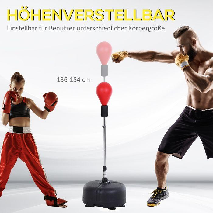 Produktbild Swisshandel24 Punchingball mit Ständer, 136-154 cm höhenverstellbar Boxsack, Standboxball Rot (24 cm)
