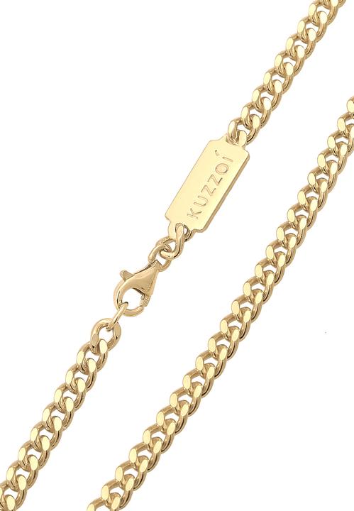 Actual product image Kuzzoi Bracelet Basic Men's Panzerkette Solid Piece 925 Silver (21 cm, 925 silver)