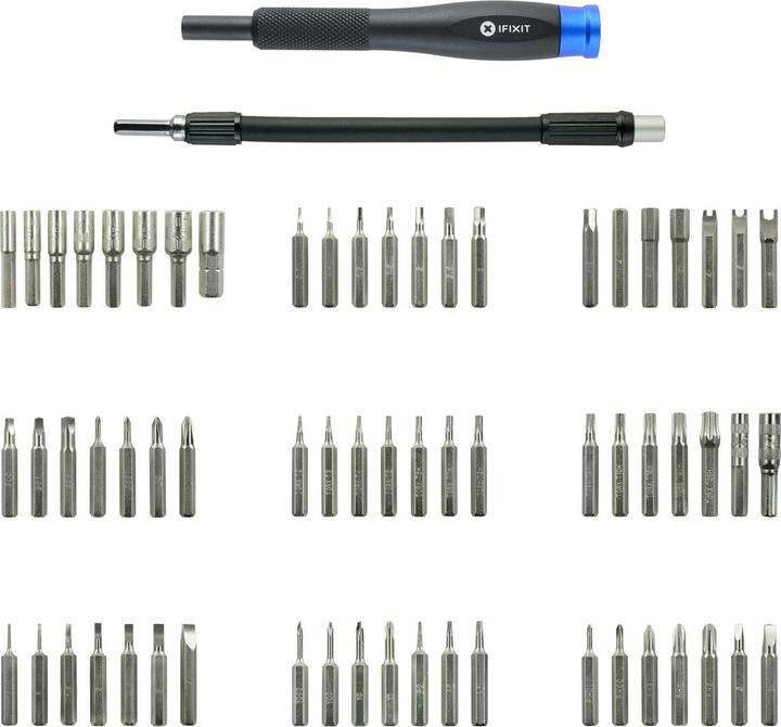 Produktbild iFixit Mako Precision Bit Set (1, 2, T TR 10, TR8, T TR 15, T TR 20, T TR 25, J 00, Y0, J 000, J 1, 1mm, J 0, PH0000, Y 00, Y 000, P6, Y 1, 0.7 mm, TR9, TR7, TR6, 4 mm, 2 mm, PH1, 5 mm, PH2, 4.5 mm, 1.3 mm, T3, 0.9 mm, 3.5 mm, T2, PH00, T5, P2, T4, 2.5 mm, 5.5 mm, PH0, 3 mm, P5, 1.5mm)