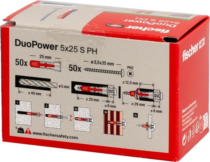 Produktbild Fischer DuoPower 5x25 S PH (50 Stk.)