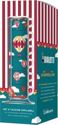 Image du produit Bialetti Set de tasses à expresso sur un support Winter Wonderland Balloons (80 ml, 6 x)