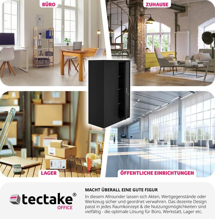 Immagine prodotto tectake Armadietto con 4 ripiani (90 x 40 x 140 cm)