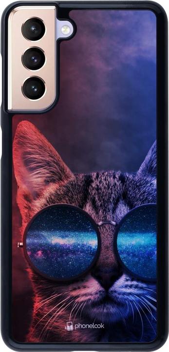 Actual product image PhoneLook Cover Red Blue Cat Glasses (Samsung Galaxy S21 5G)