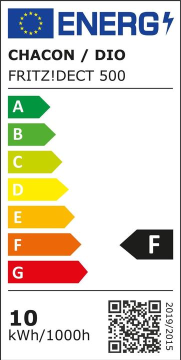 Energie-Label AVM FRITZ!DECT 500 (E27, 9 W, 806 lm, 1 x, F)