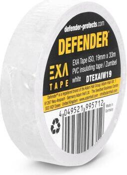 Defender EXA-TAPE® ISO W 19 - PVC Isolierband / Zumbel | weiss | 19 mm x 33 m (19 mm)
