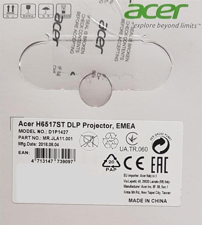 Produktbild Acer H6517st (Full HD, 3000 lm, 0.5:1)