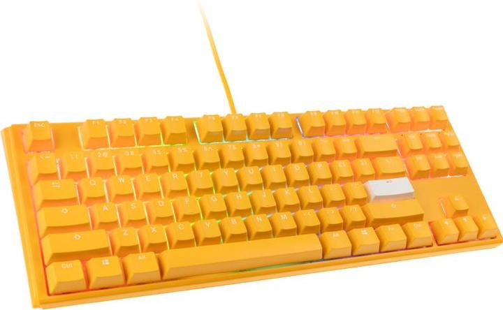 Actual product image Ducky One 3 Yellow TKL Gaming Keyboard, RGB LED - MX-Blue (US) (US, Cable)