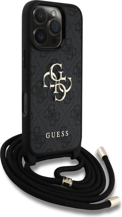 Productafbeelding Guess 4G Big Logo Cord Stap Crossbody für Apple iPhone 16 Pro - black (Apple iPhone 16 Pro)