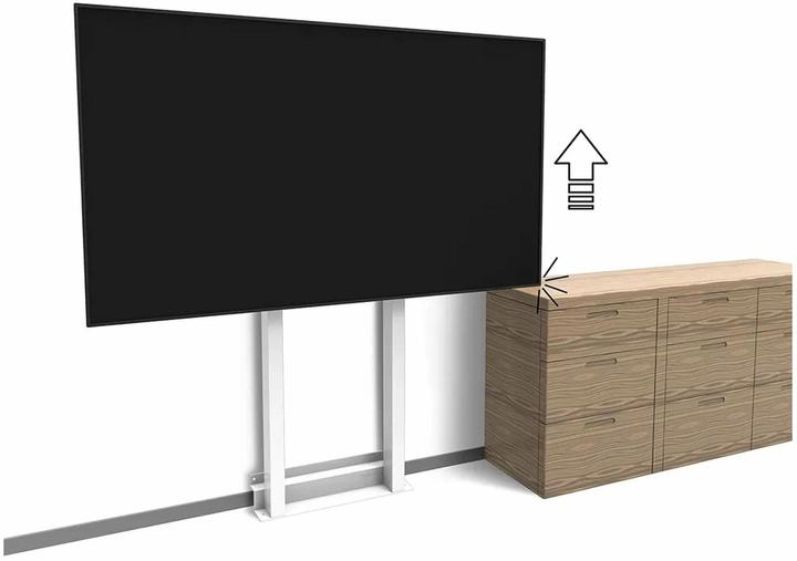 Immagine prodotto Neomounts Supporto da parete motorizzato con scatola di immagazzinaggio da 10 cm Ruote VESA 100x100 fino a (100", 110 kg)