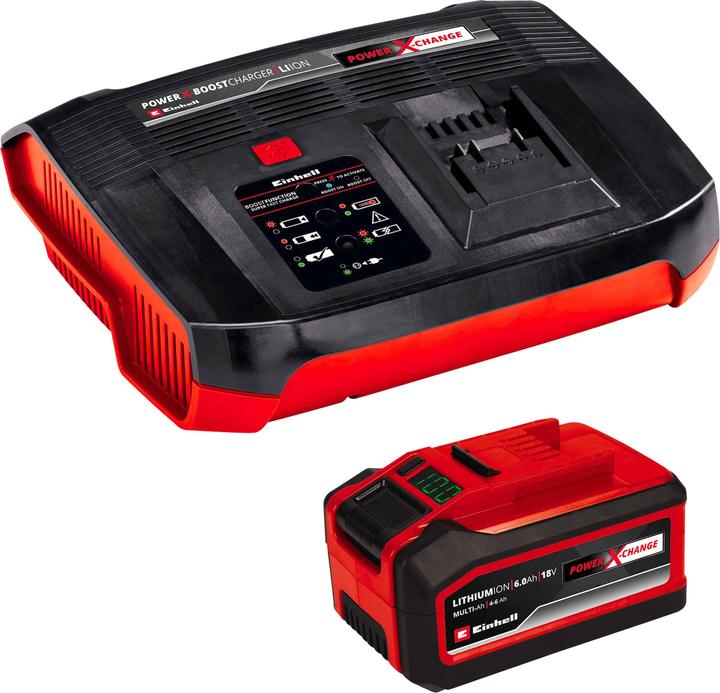 Actual product image Einhell 18V 4-6Ah & 6A Boostcharger PXC Power X-Change PLUS 4512143 Tool Battery and Charger 6Ah (18 V)